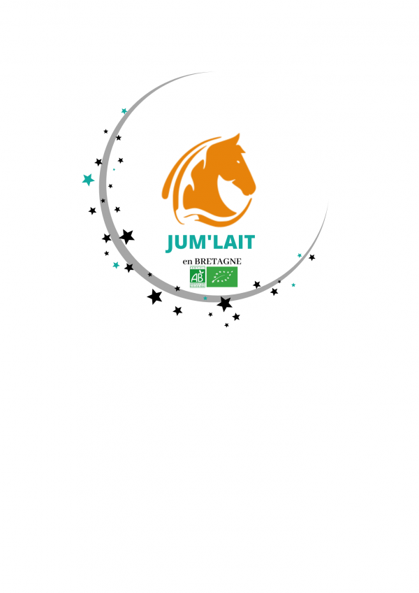 Le logo de La Jumenterie des Crinières Blanches "JUM'LAIT de BRETAGNE"